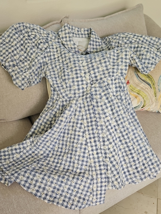 House of Harlow 1960 Dresses & Skirts - House of Harlow 1960 Blue and White Gingham Eyelet Dress
